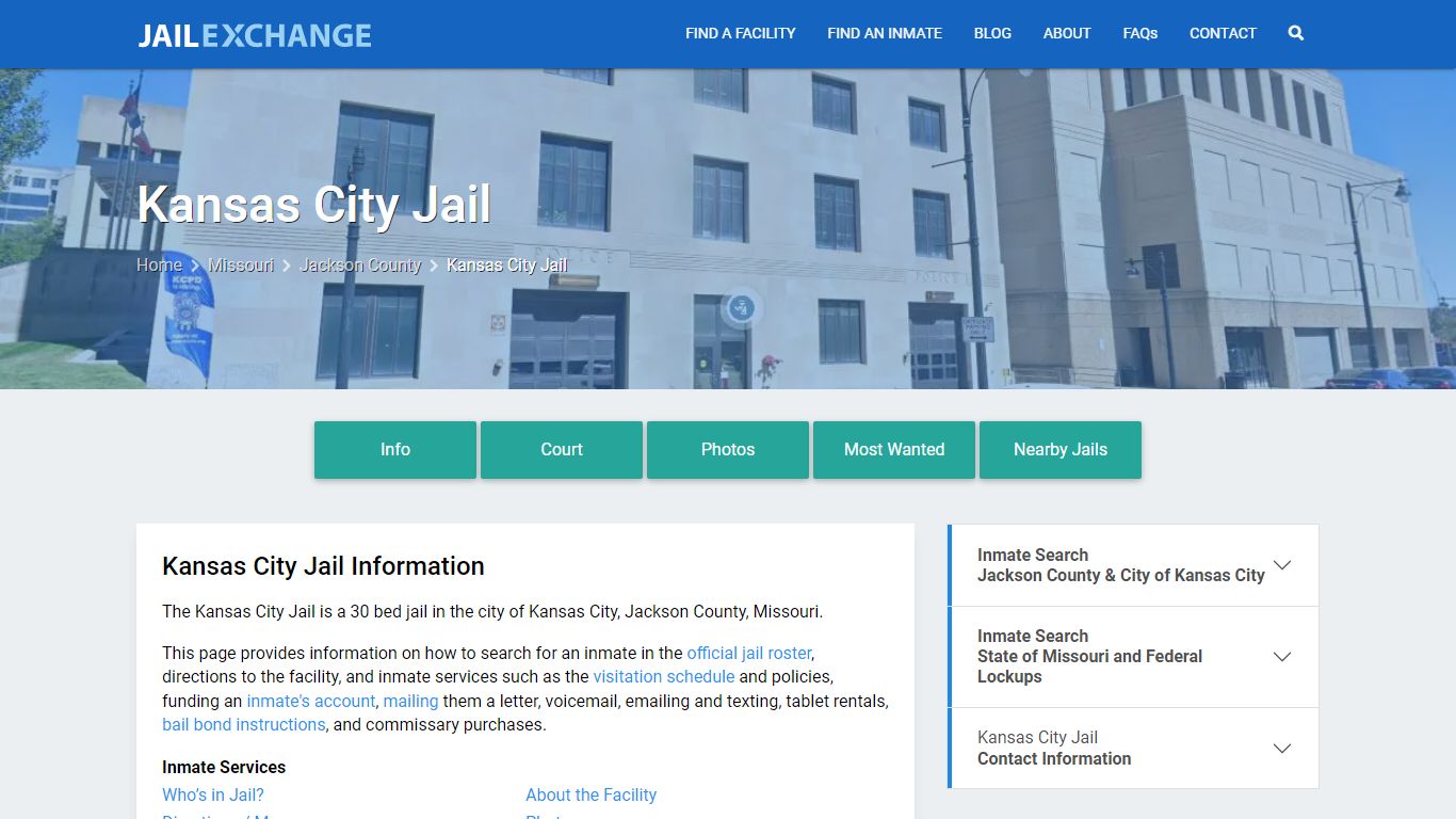 Kansas City Jail, MO Inmate Search, Information